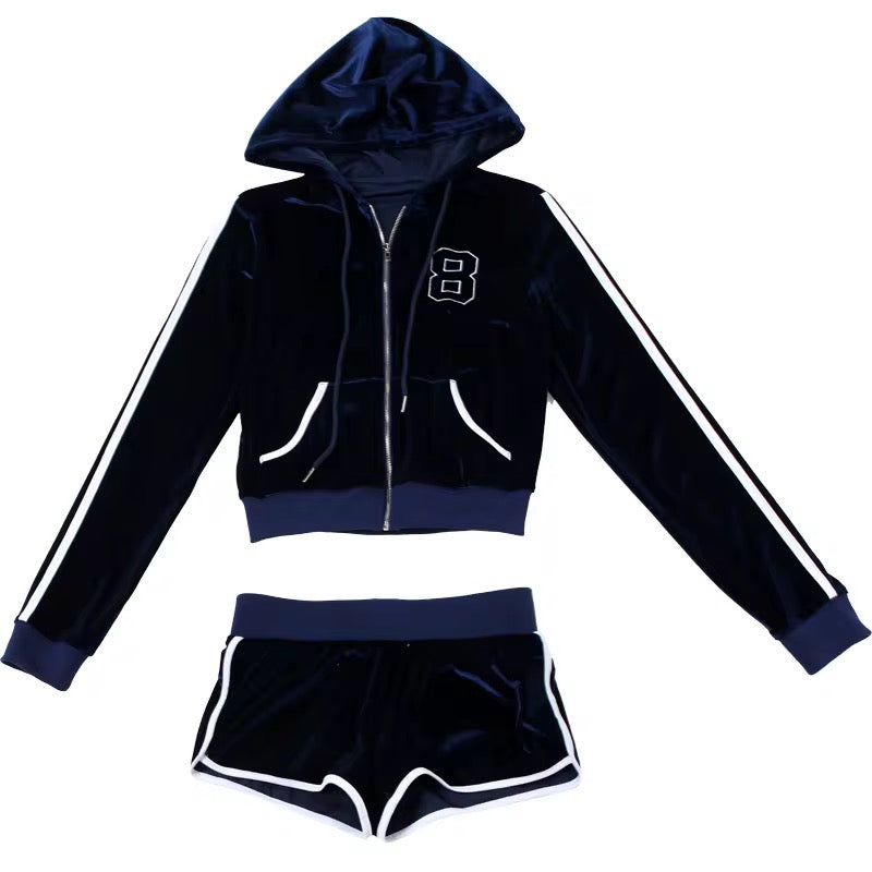 Haut Monde Velour Set “Navy”