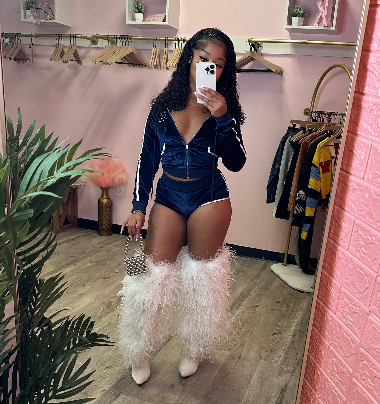 Haut Monde Velour Set “Navy”