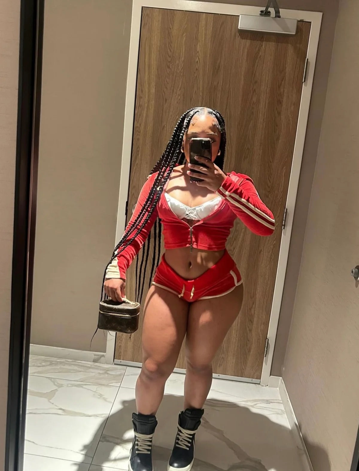 Haut Monde Velour Set “Red”