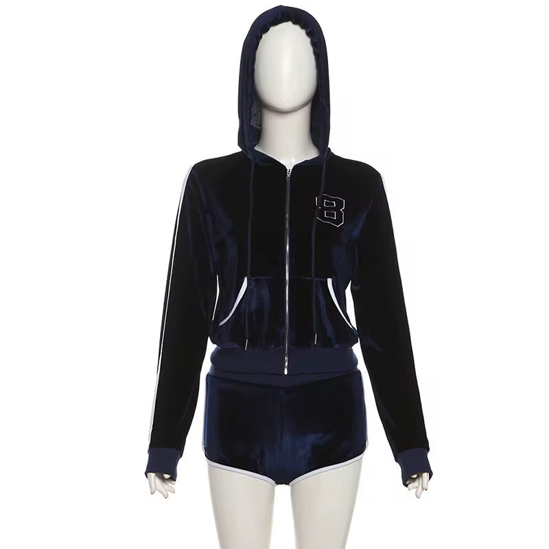 Haut Monde Velour Set “Navy”
