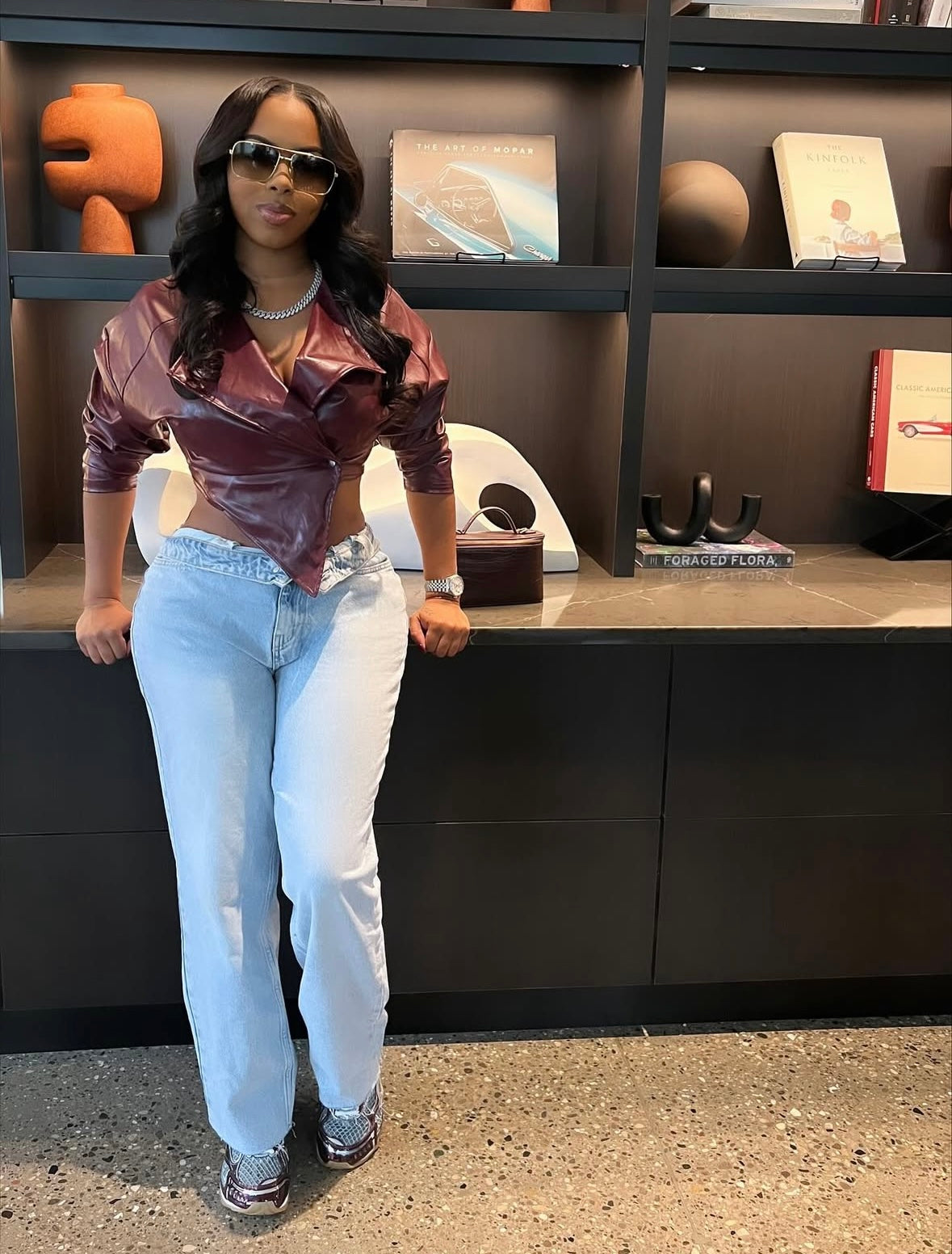 Bombshell Crop Leather