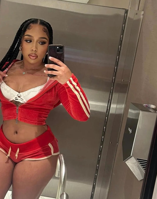 Haut Monde Velour Set “Red”